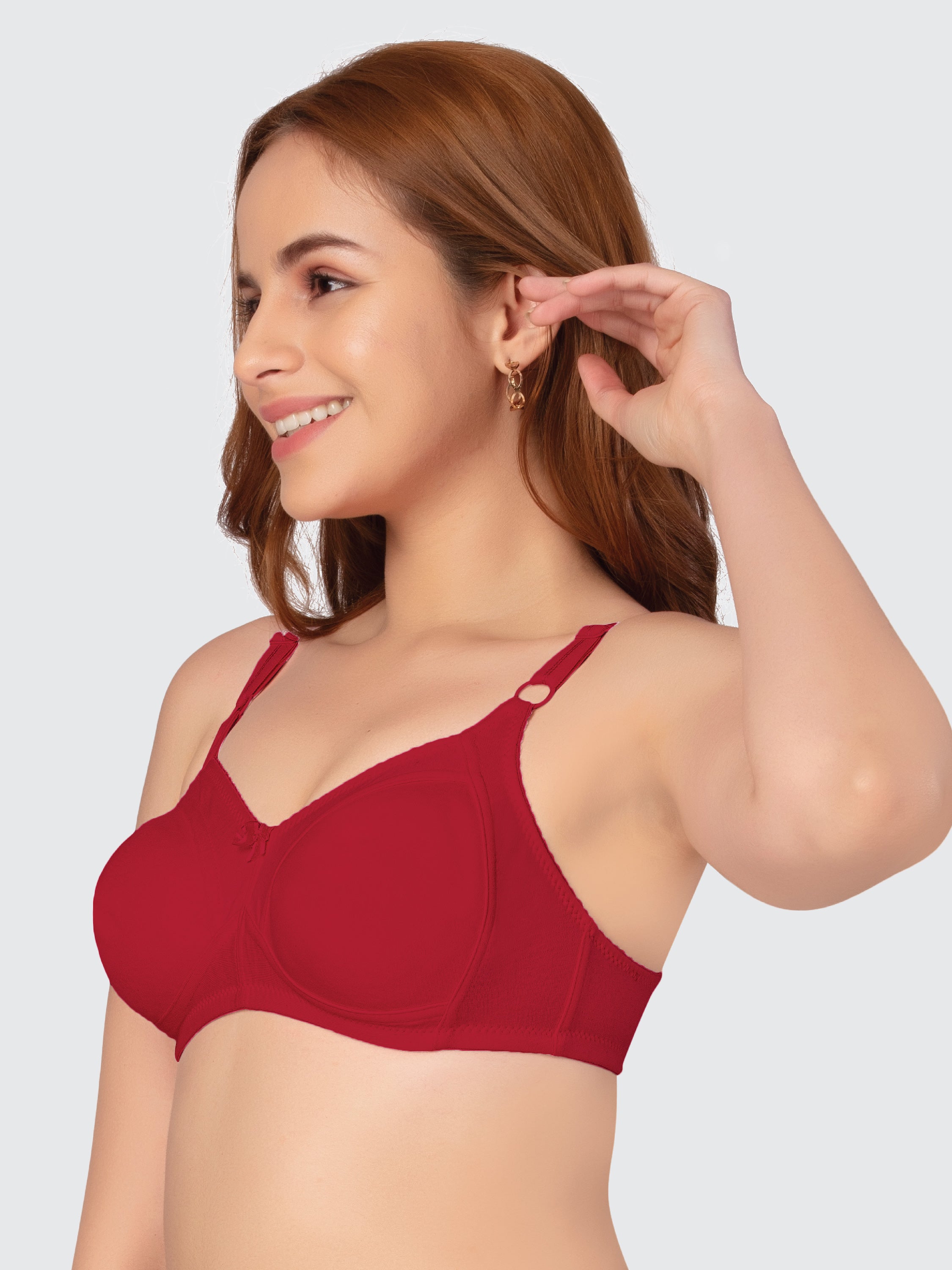 Daisy Dee Raspberry Non Padded Wirefree Full Coverage Bra - NALESHA-Raspberry