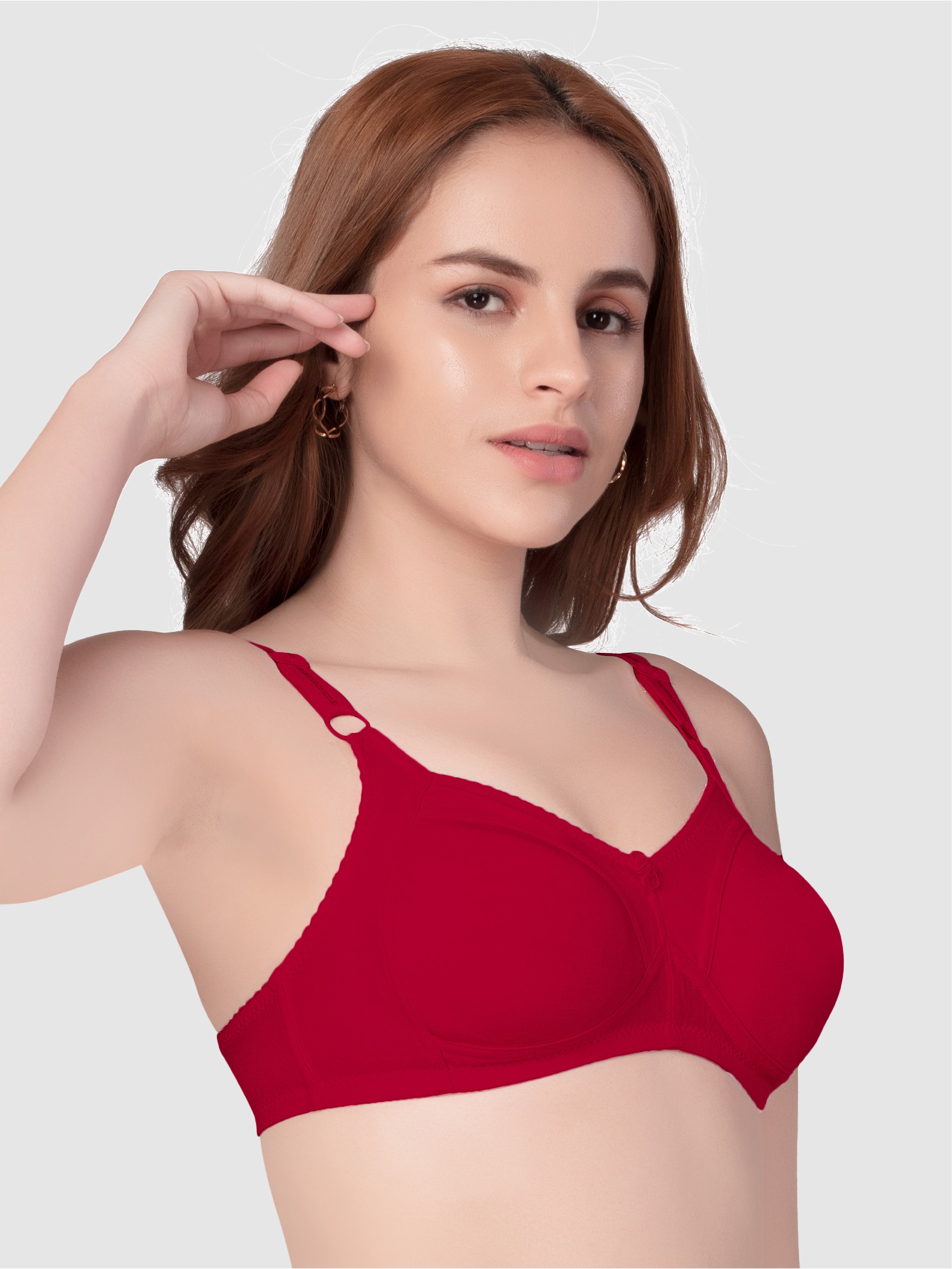 Daisy Dee Raspberry Non Padded Wirefree Full Coverage Bra - NALESHA-Raspberry