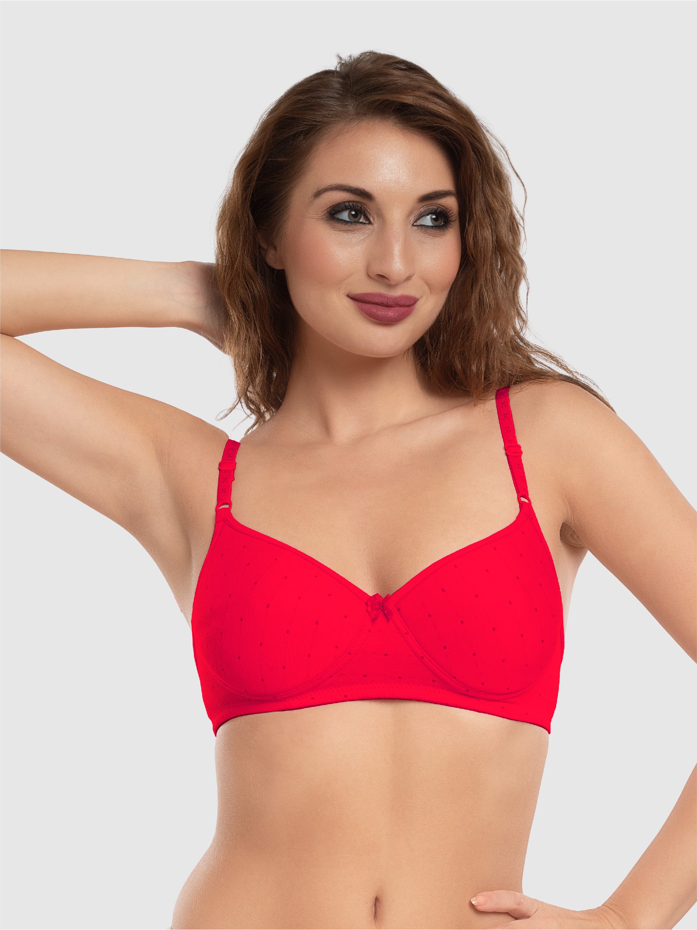 Daisy Dee Crimson Red Padded Non Wired Full Coverage Bra NCHL-Crimson Red