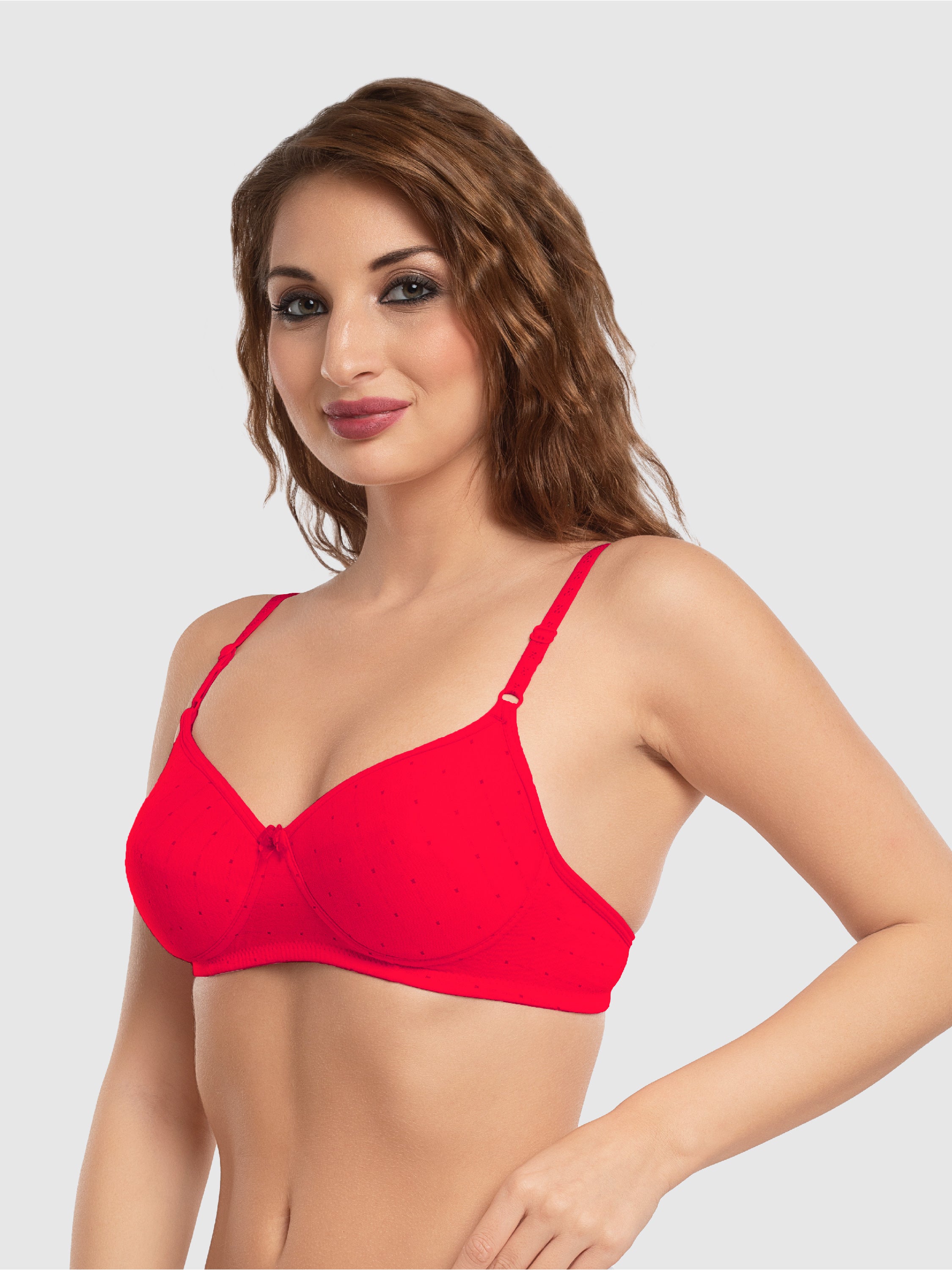 Daisy Dee Crimson Red Padded Non Wired Full Coverage Bra NCHL-Crimson Red