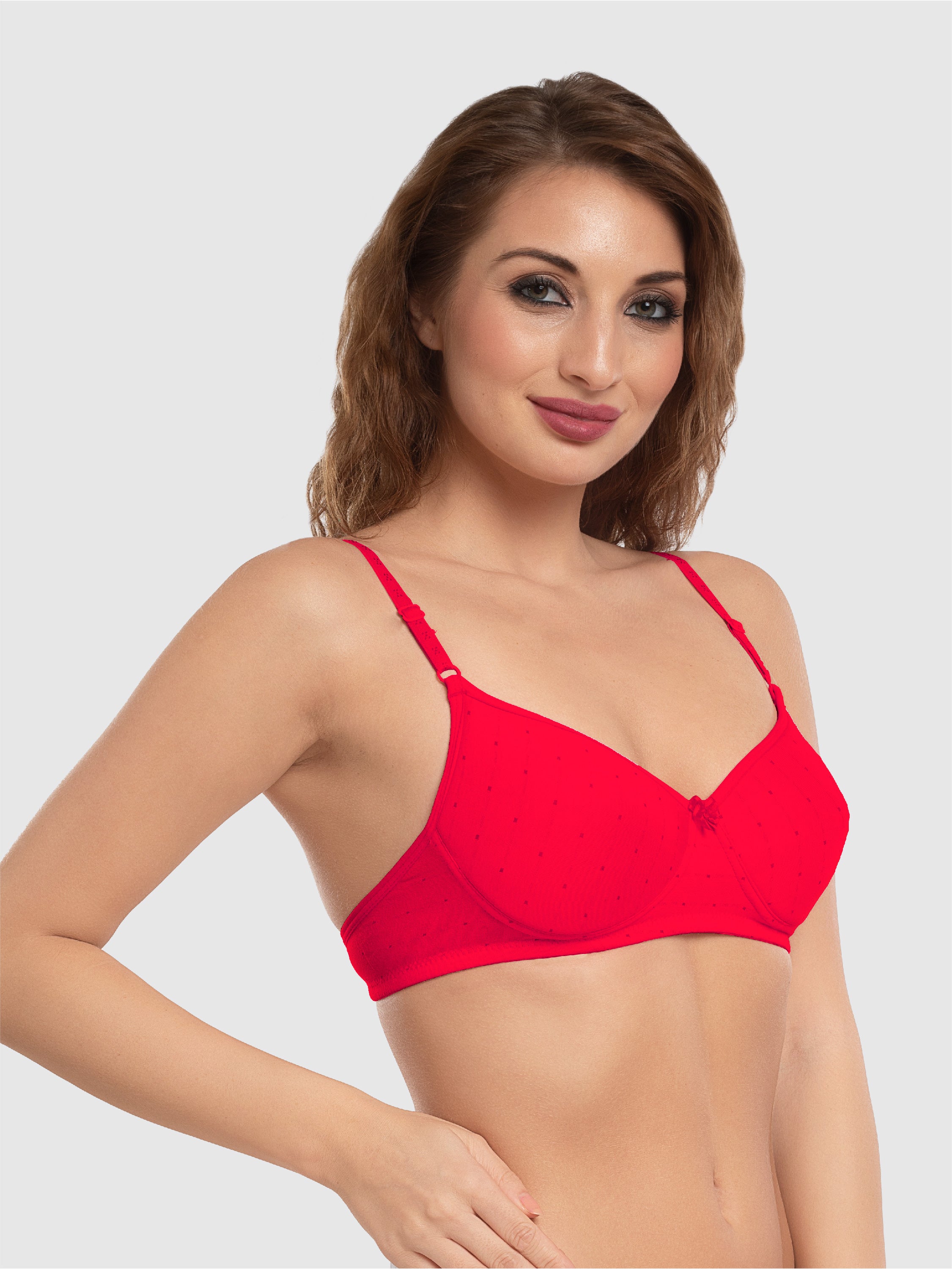 Daisy Dee Crimson Red Padded Non Wired Full Coverage Bra NCHL-Crimson Red