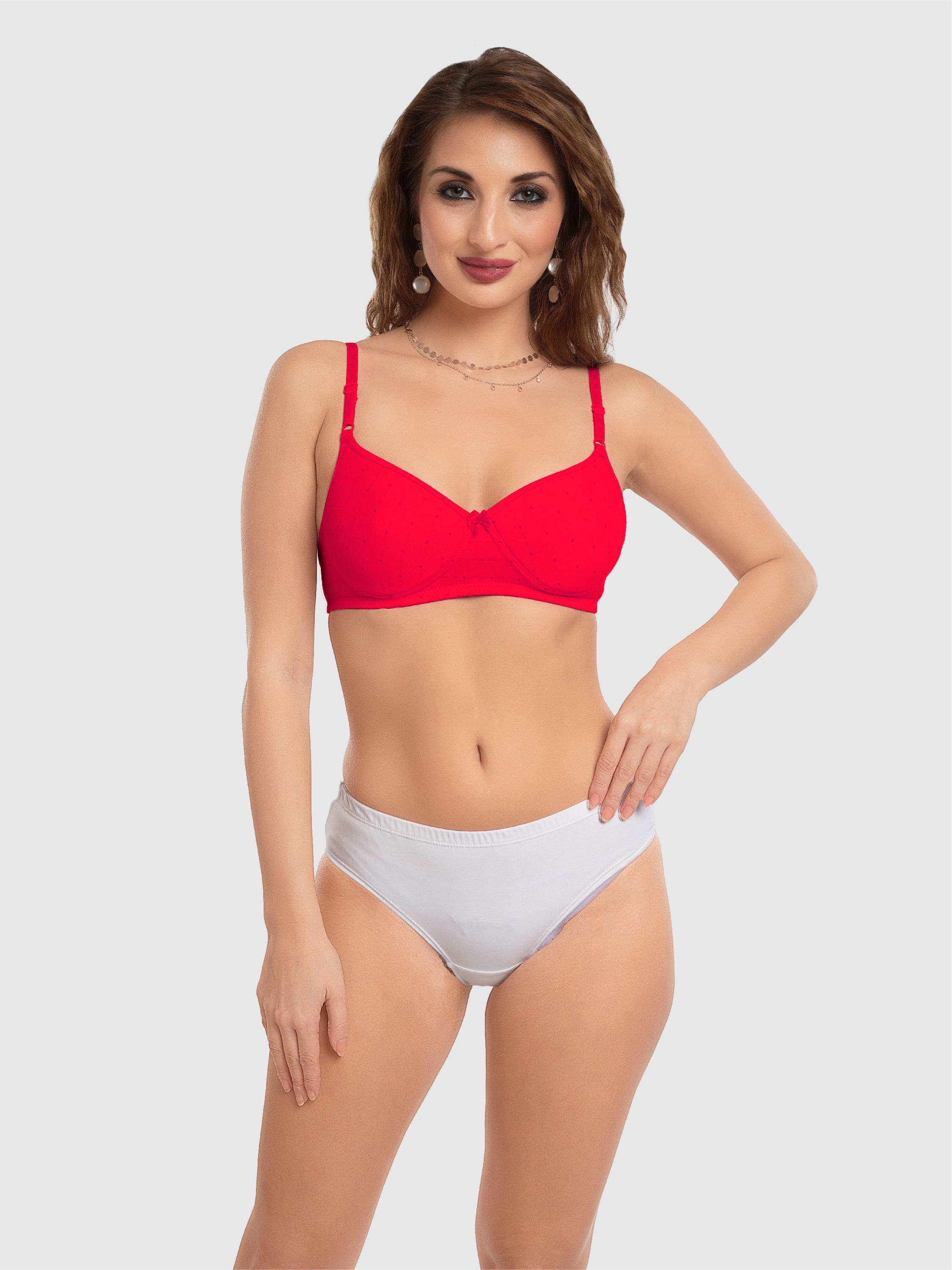 Daisy Dee Crimson Red Padded Non Wired Full Coverage Bra NCHL-Crimson Red