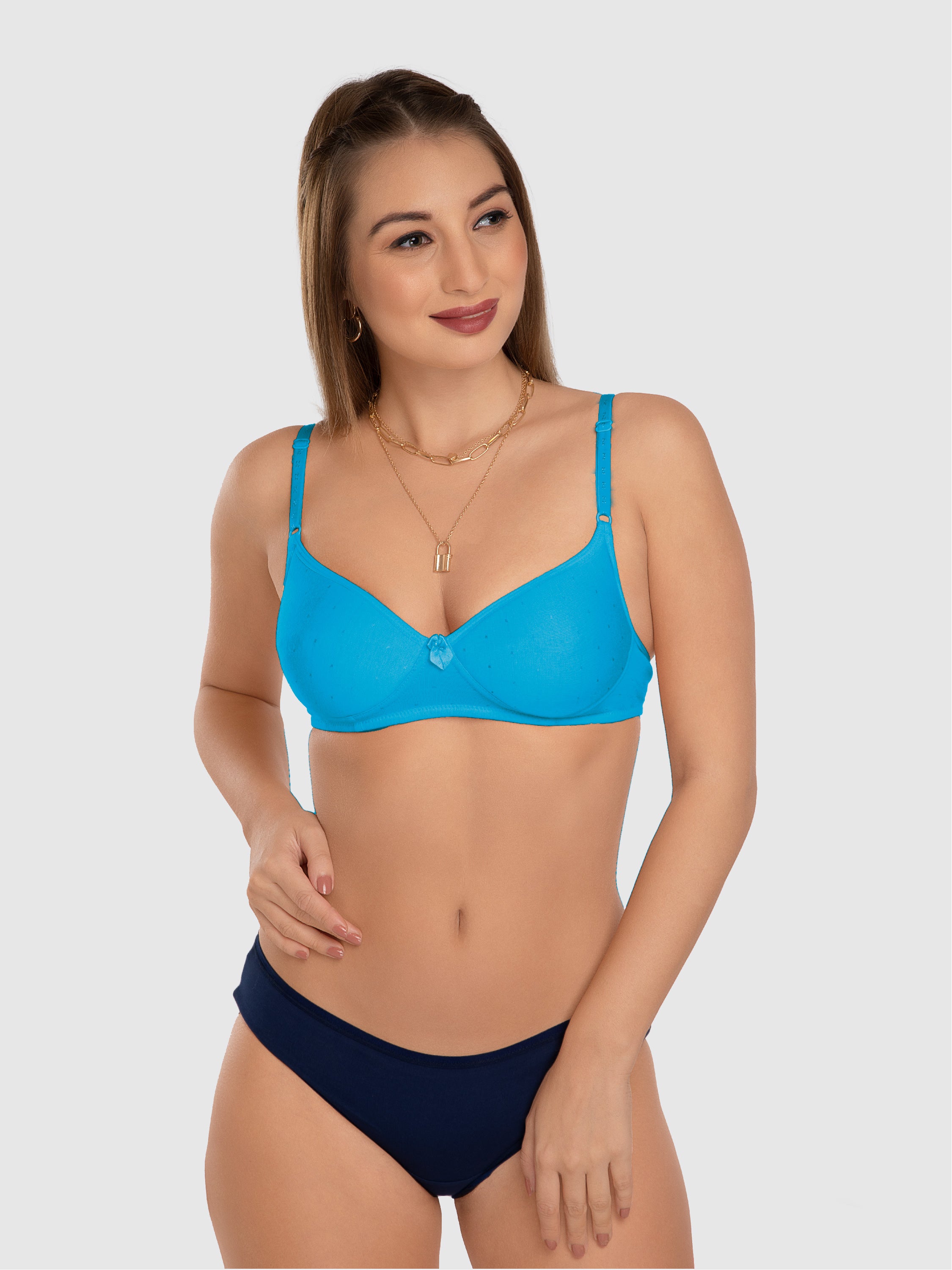 Daisy Dee Teal Blue Padded Non Wired Full Coverage Bra NCHL-T. Blue