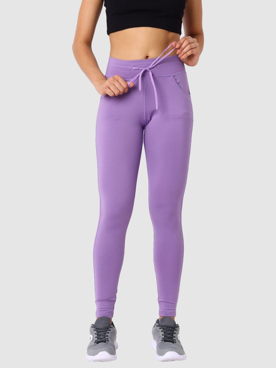 Women Purple Ash Solid Tights and Track Pant- Accolade - PA