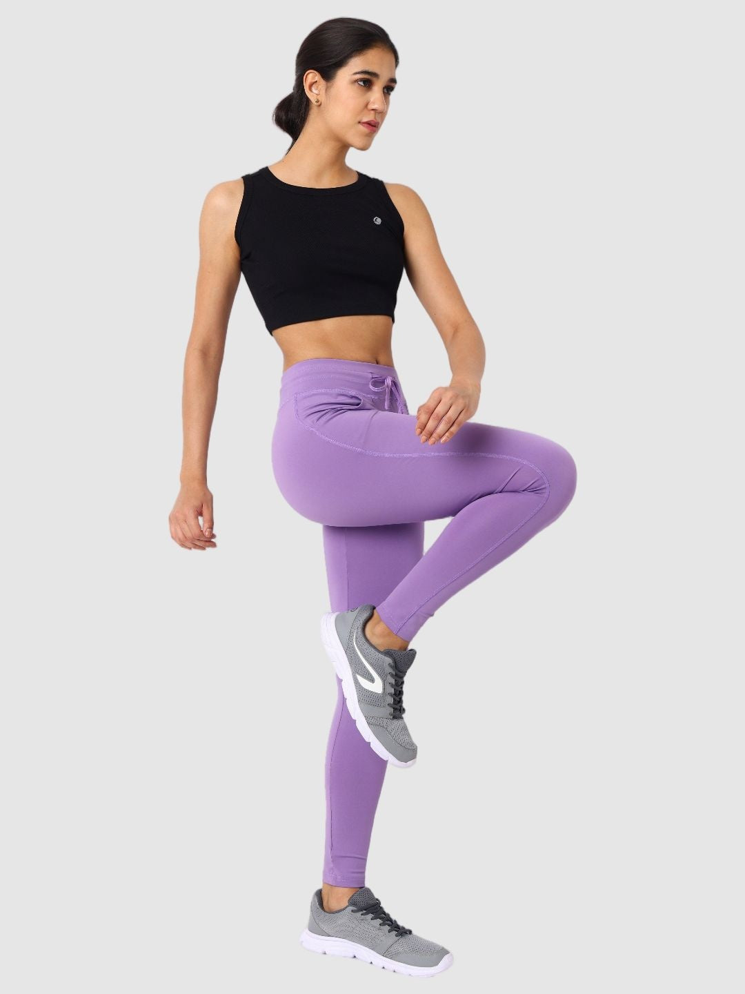 Women Purple Ash Solid Tights and Track Pant- Accolade - PA