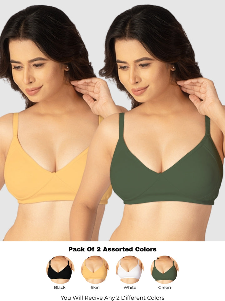 Lovable Womens Non Padded Wirefree Full Coverage Bra