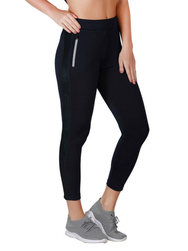 Women Navy Solid Ankle Length Tights - RAD INTENSE TRACK-NY