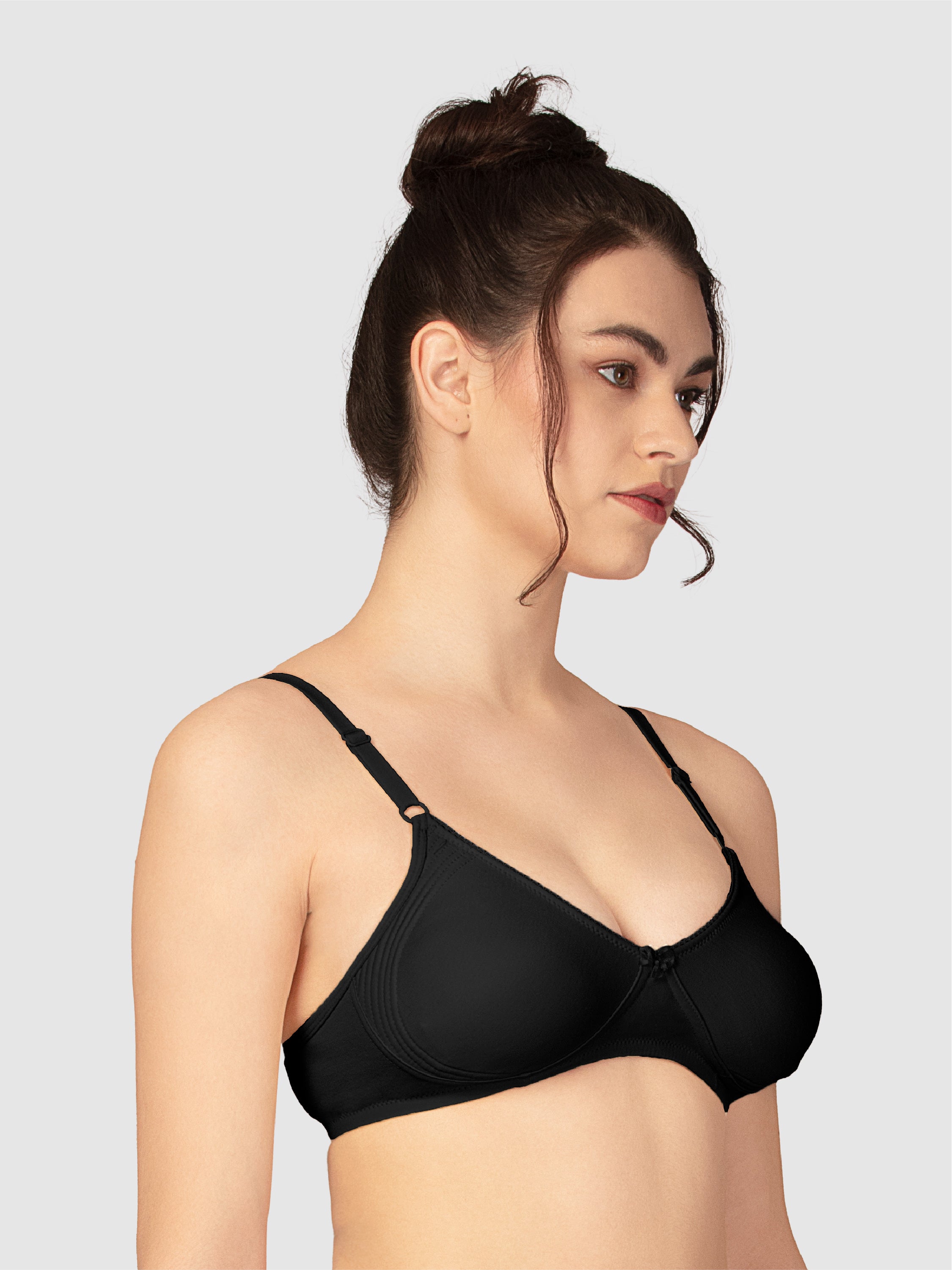 Lovable Black Non Padded Non Wired Full Coverage Bra CLASSIC - Black