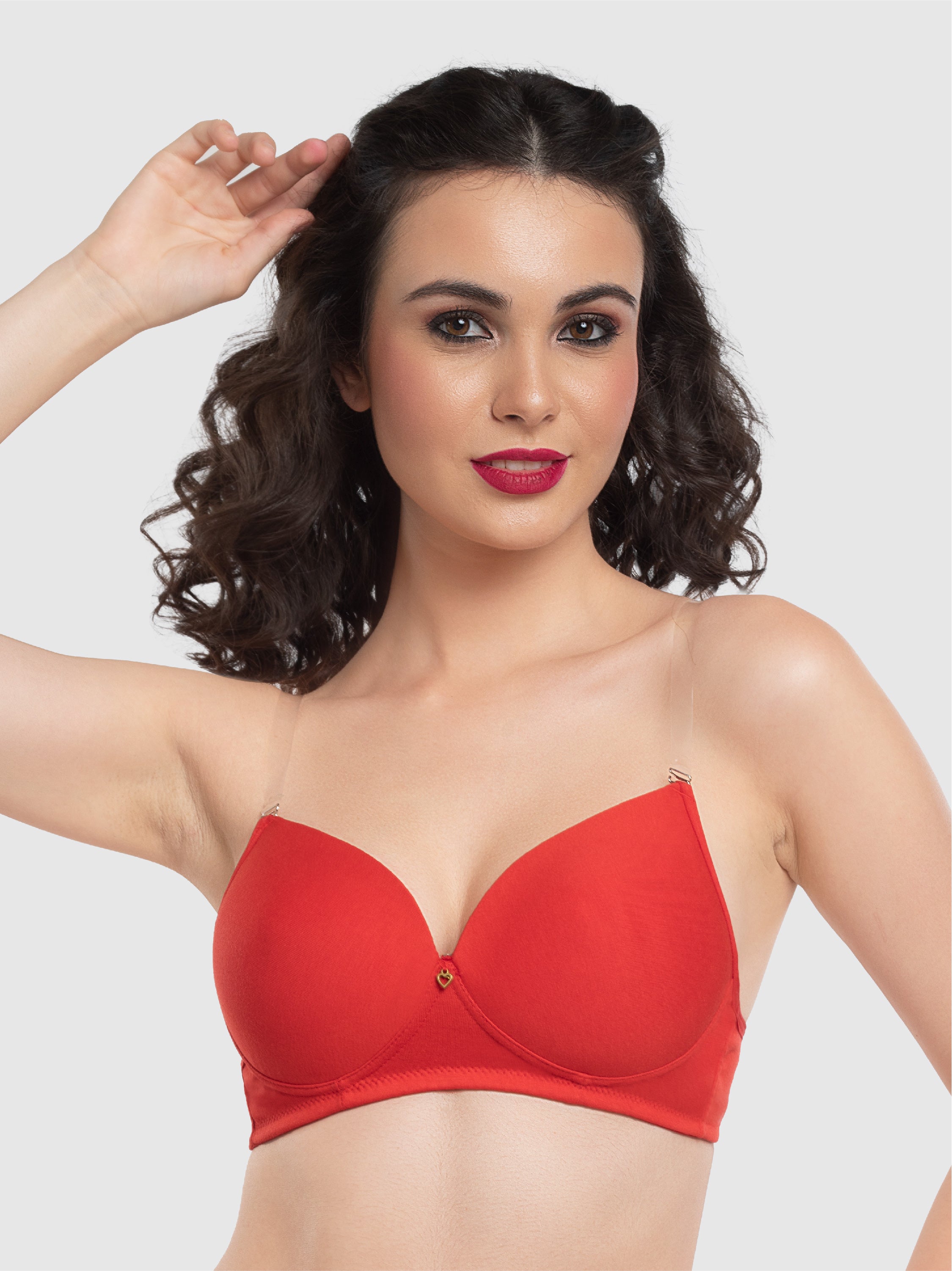 Lovable Brilliant-Red Padded Non Wired 3/4th Coverage Bra LE-227-Brilliant-Red