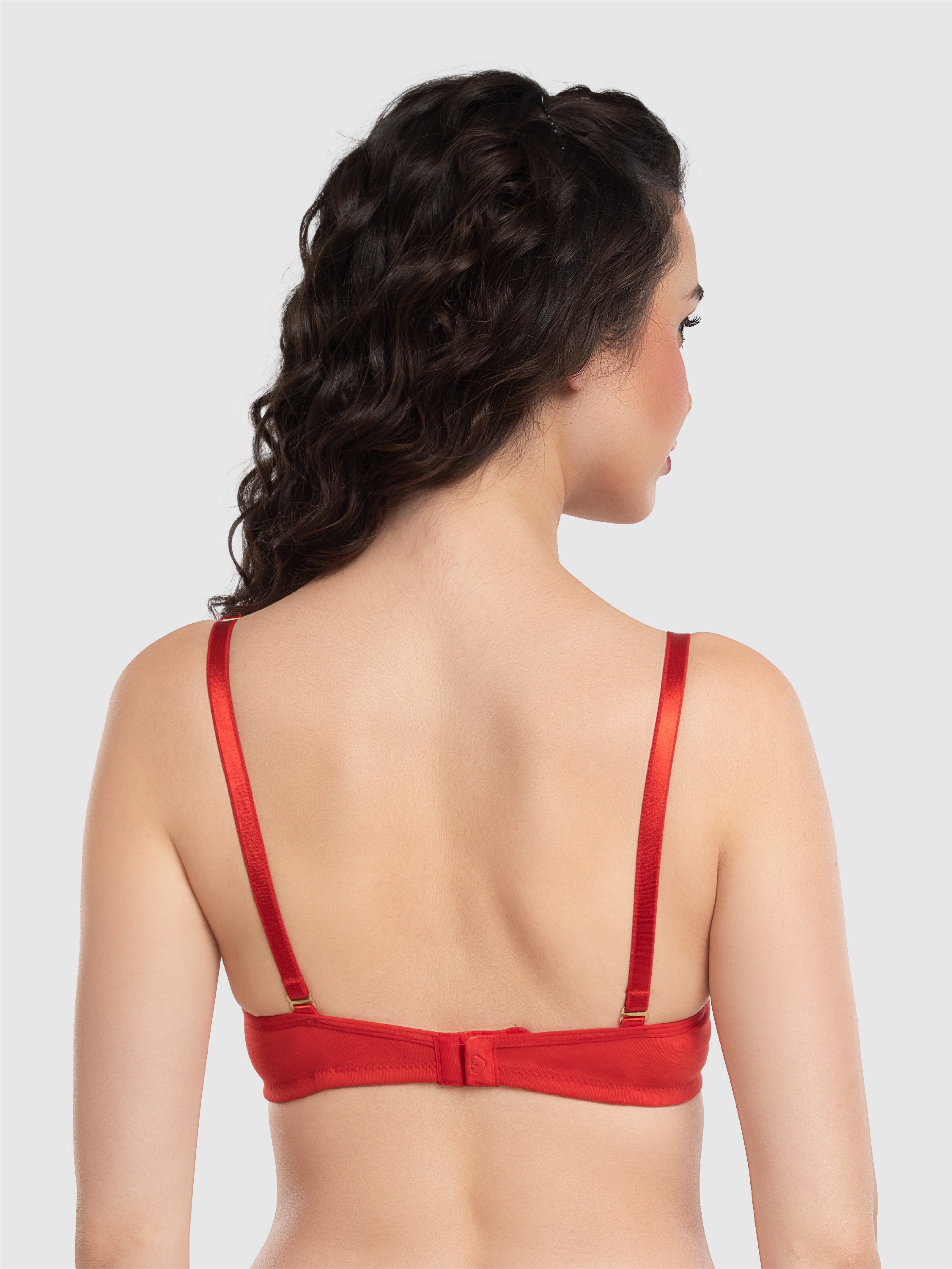 Lovable Brilliant-Red Padded Non Wired 3/4th Coverage Bra LE-227-Brilliant-Red