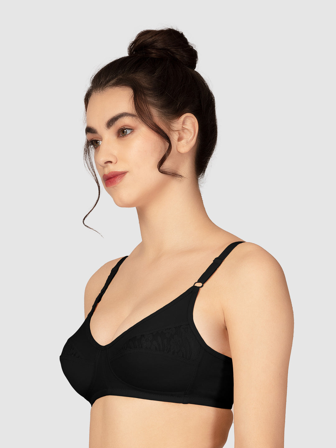 Lovable Non Padded Non Wired Full Coverage Bra - (Pack of 2) L0196-Black/White