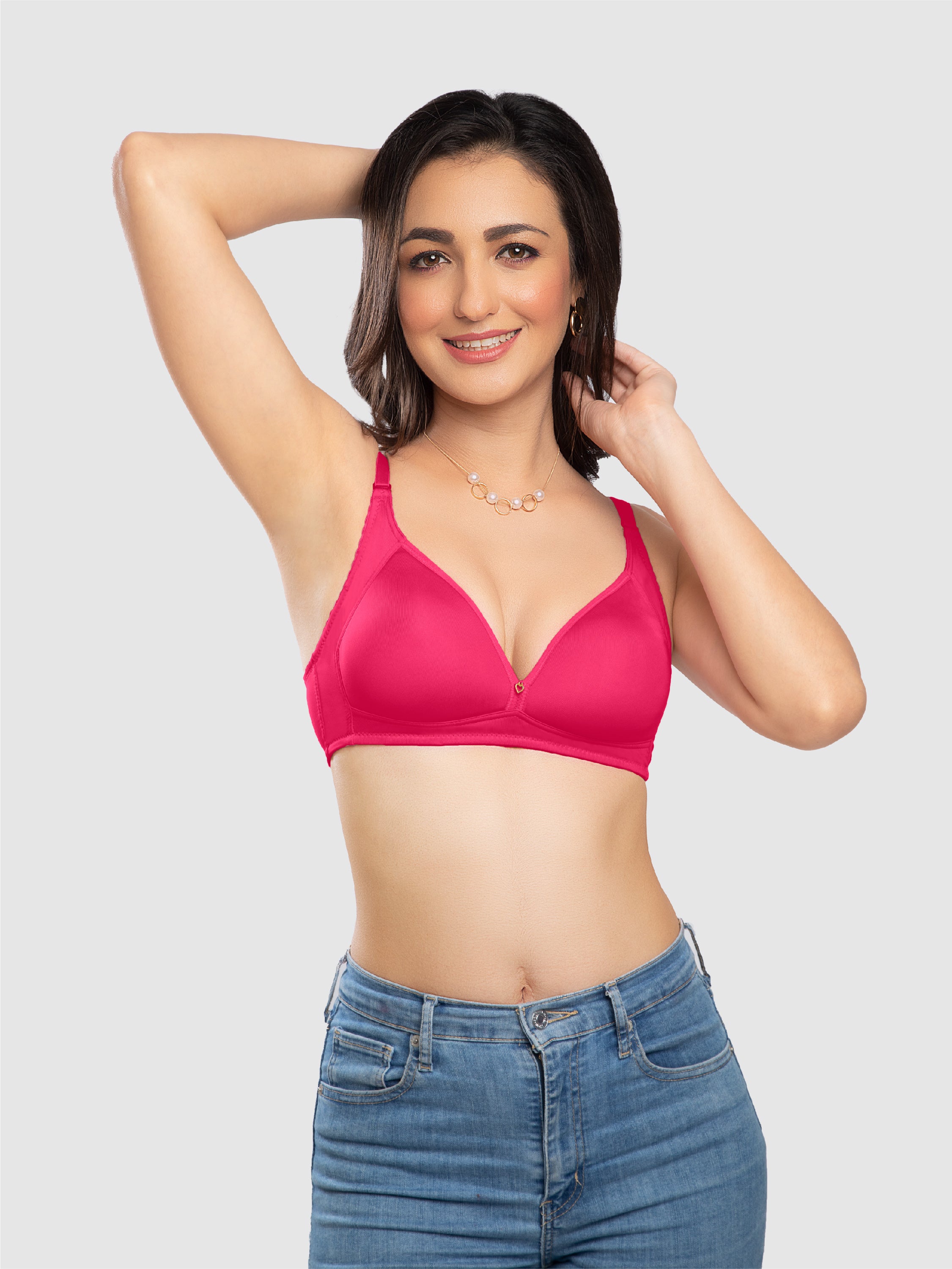 Lovable Brick Red Padded Non Wired Full Coverage Bra LE-234-Brick Red