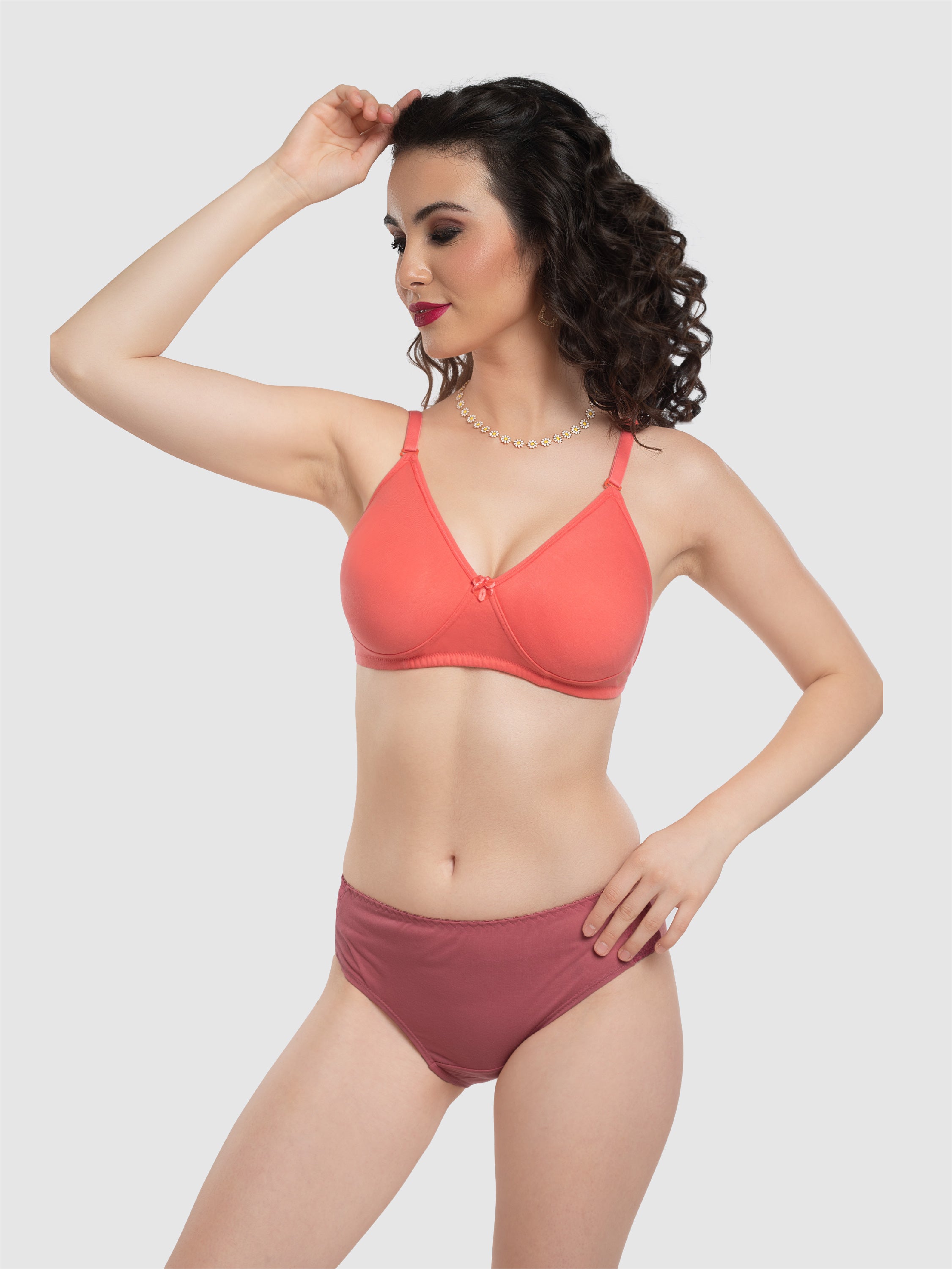 Lovable Carrot Non Padded Non Wired Full Coverage Bra LE-230-Carrot