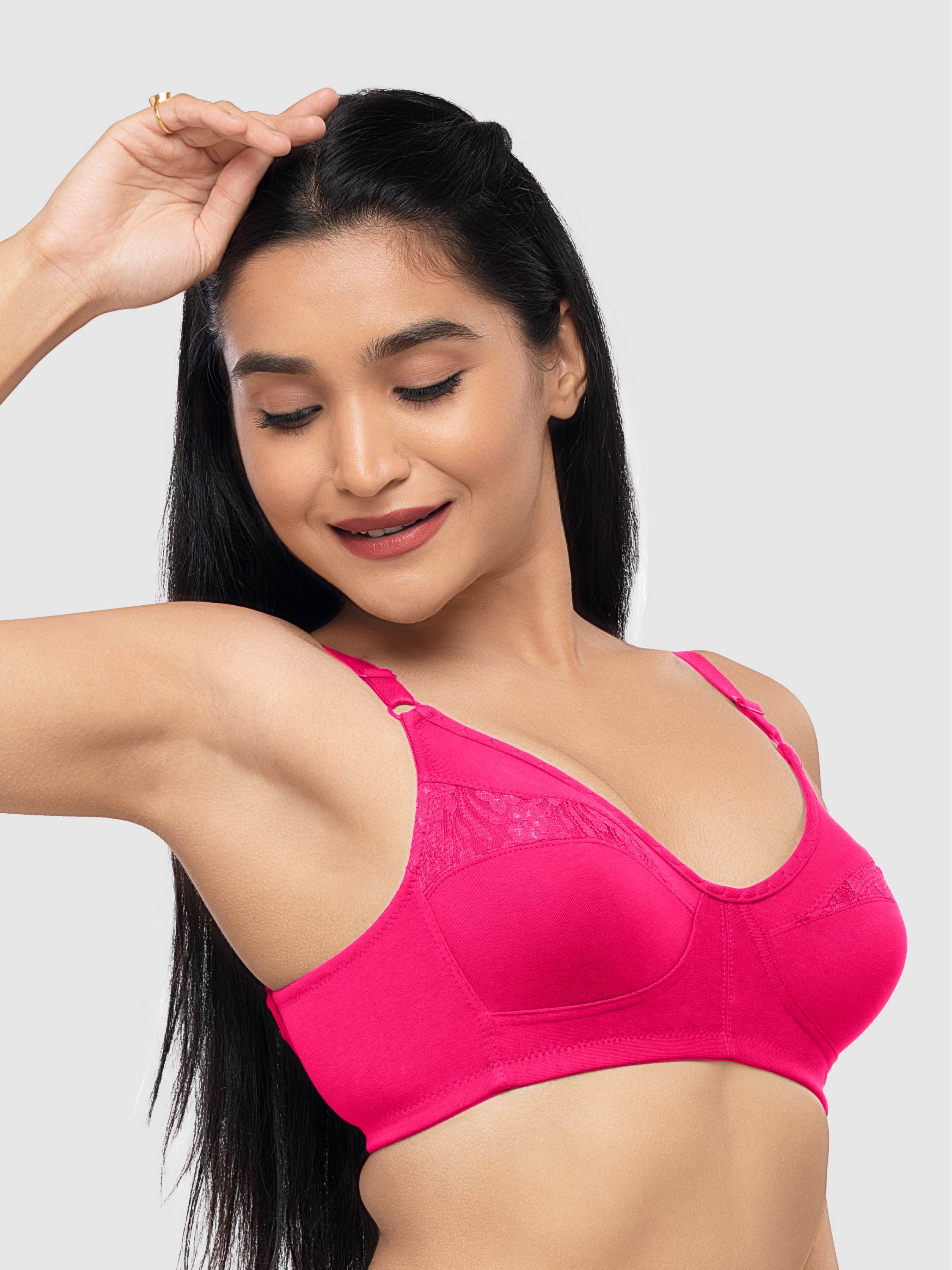 Lovable Pink Rose Non Padded Non Wired Full Coverage Bra ADL-THE 1-Pink Rose