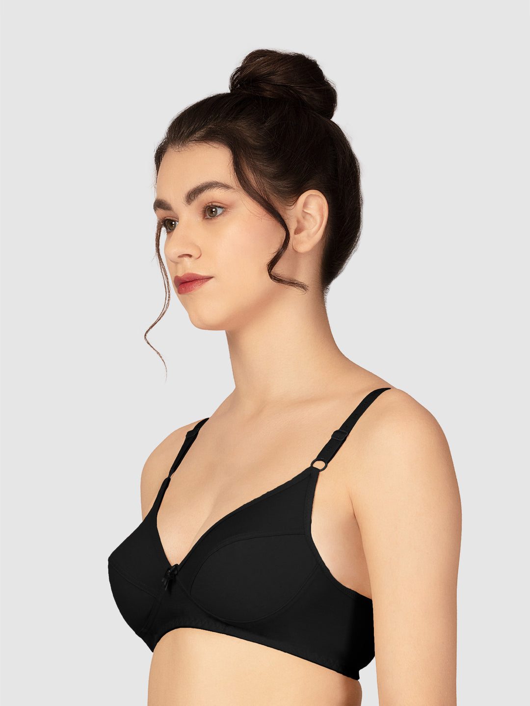 Lovable Black and Skin Non Padded Wirefree Full Coverage Bra Pack of 2 - L-1797-BLACK/SKIN