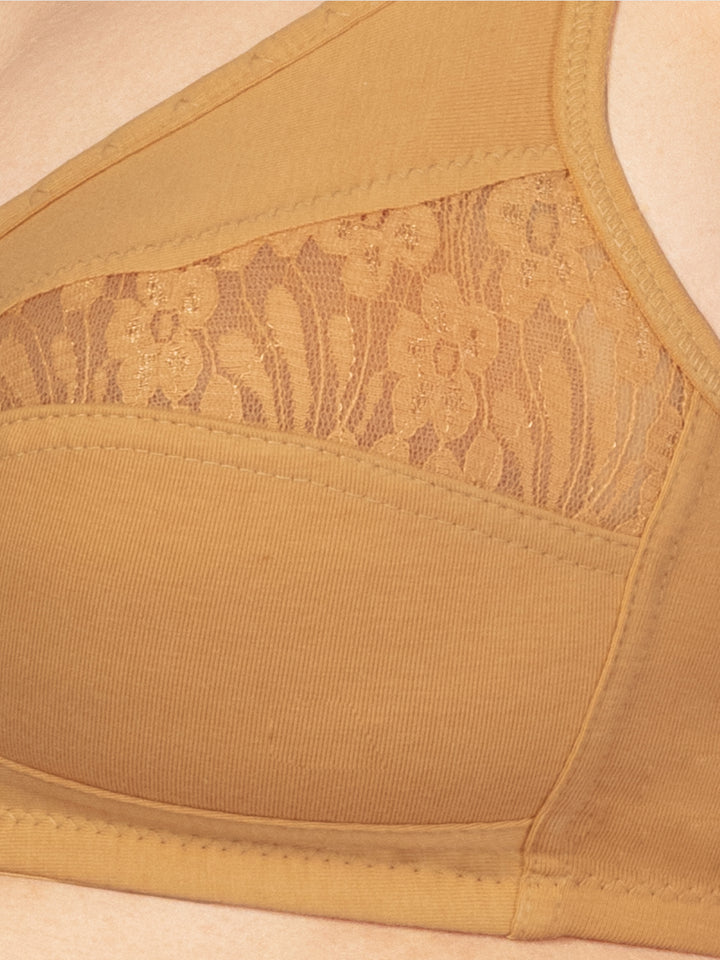 Lovable Non Padded Non Wired Full Coverage Bra - (Pack of 2) L0196-Skin/White