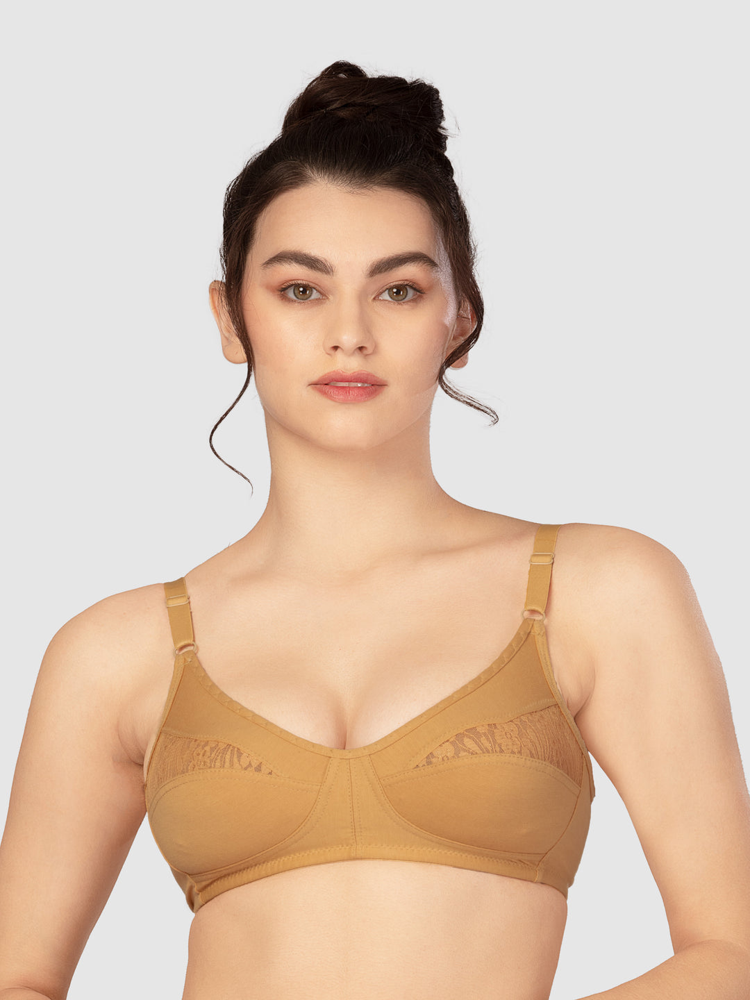 Lovable Non Padded Non Wired Full Coverage Bra - (Pack of 2) L0196-Black/Skin
