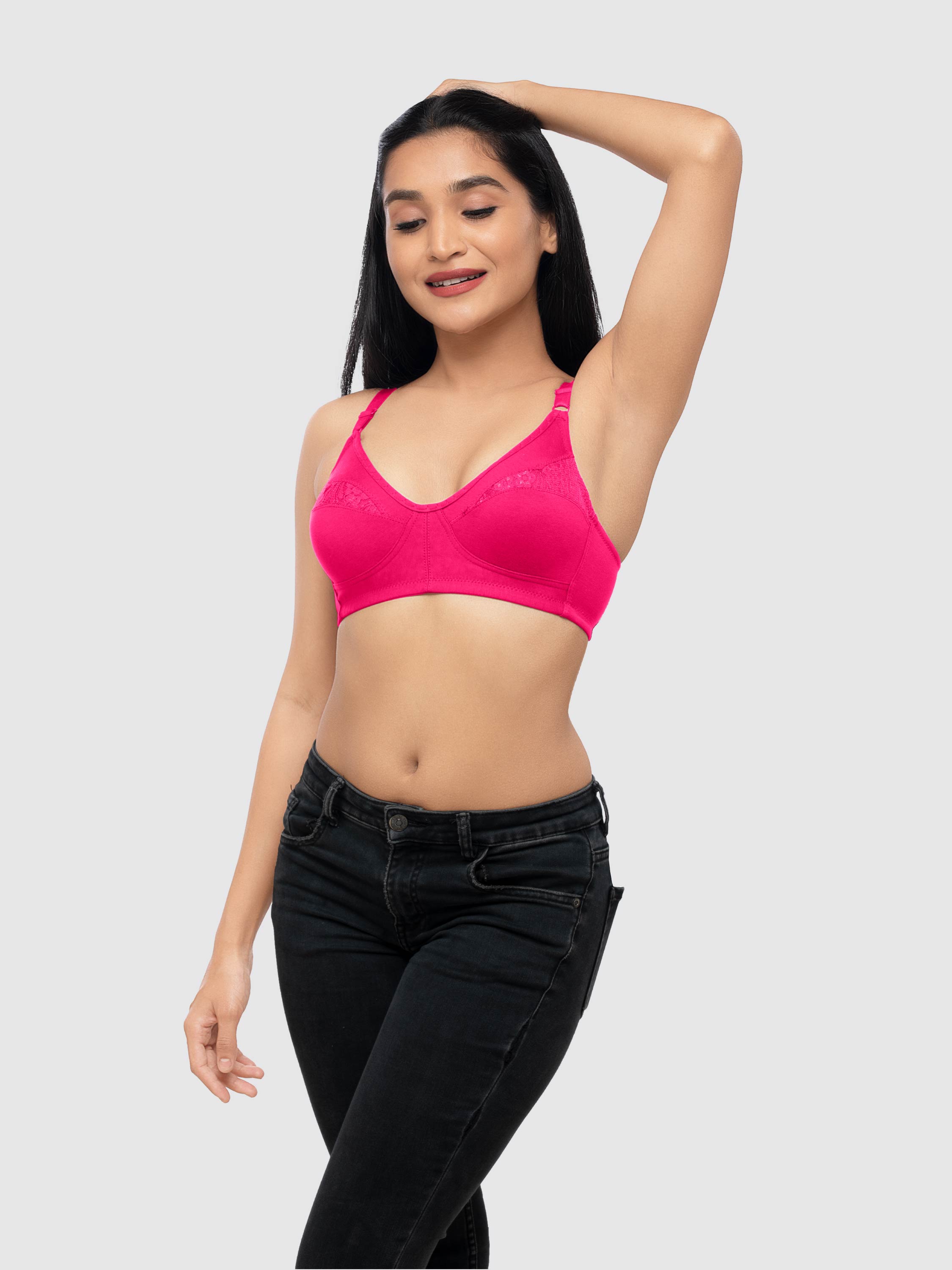 Lovable Pink Rose Non Padded Non Wired Full Coverage Bra ADL-THE 1-Pink Rose