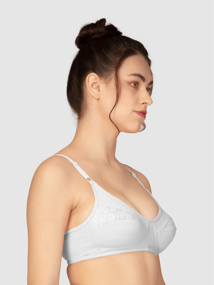 Lovable Non Padded Non Wired Full Coverage Bra - (Pack of 2) L0196-B.Pink/White