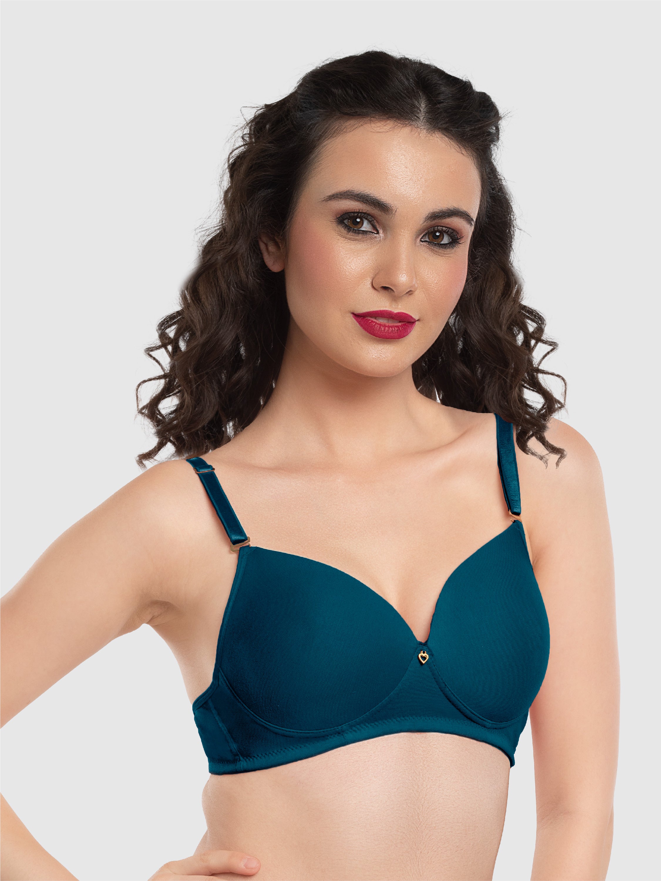 Lovable Electric-Blue Padded Non Wired 3/4th Coverage Bra LE-227-Electric-Blue