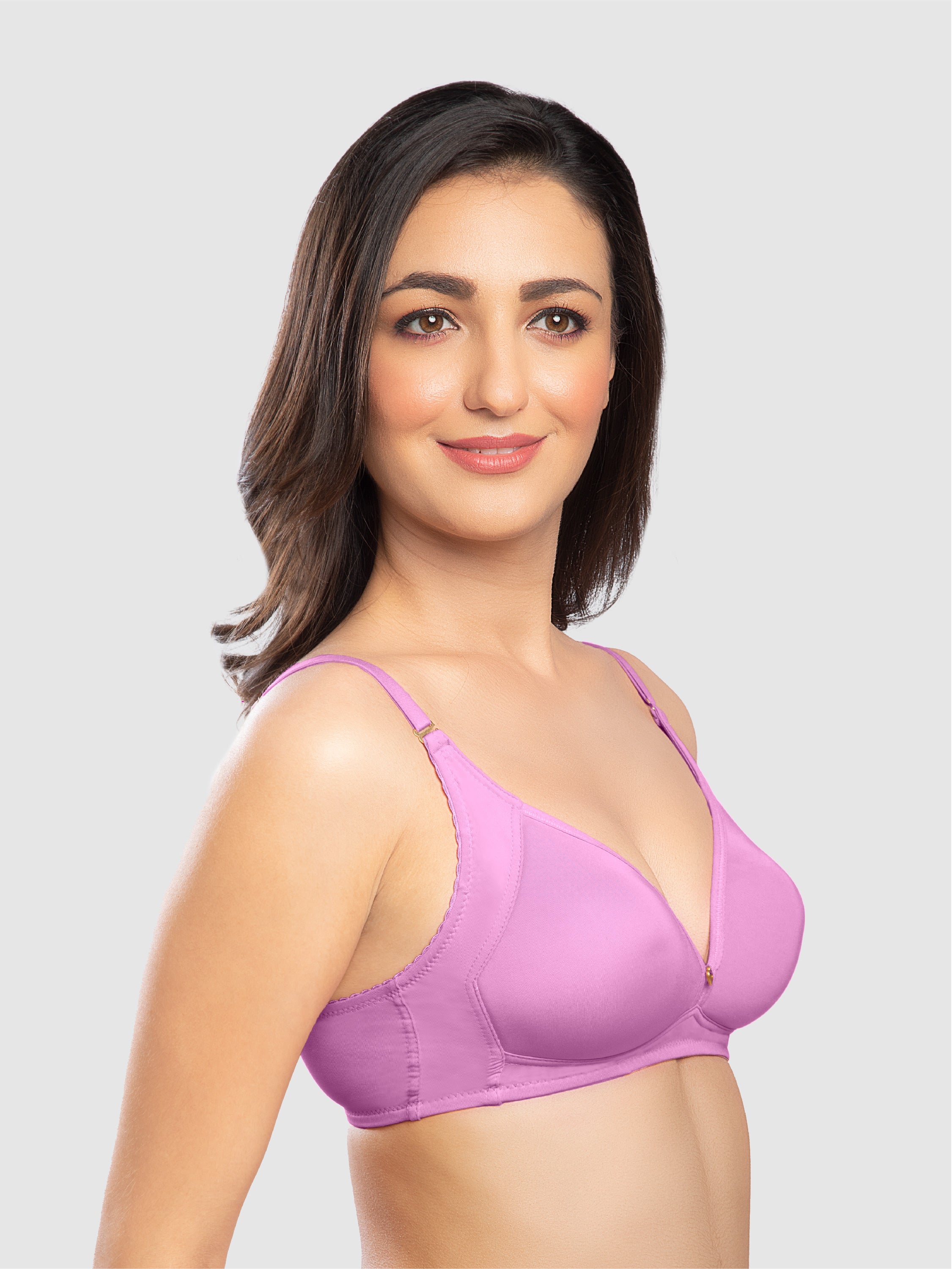 Lovable Fuschia Pink Padded Non Wired Full Coverage Bra LE-234-Fuchsia Pink