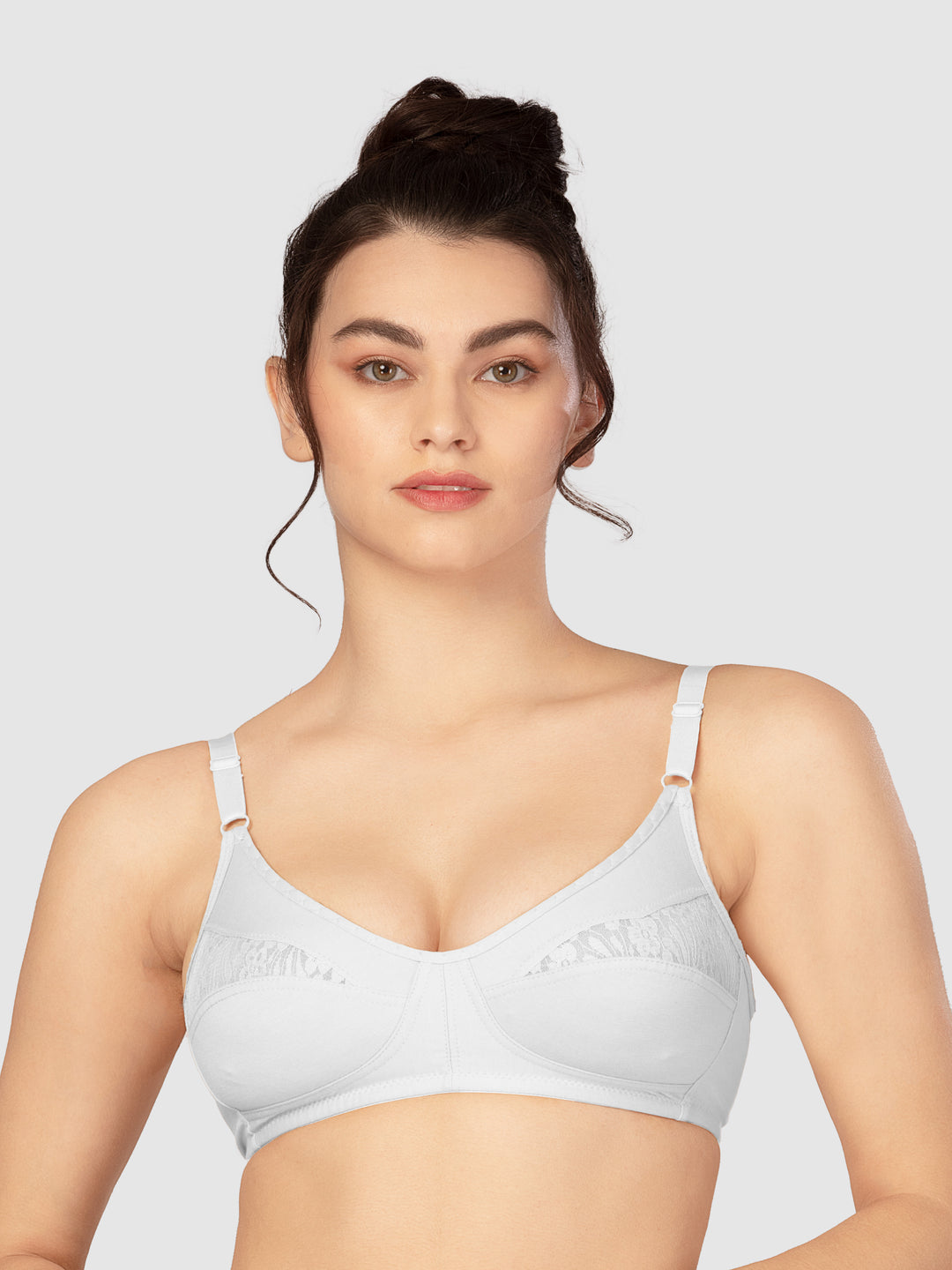 Lovable Non Padded Non Wired Full Coverage Bra - (Pack of 2) L0196-Skin/White
