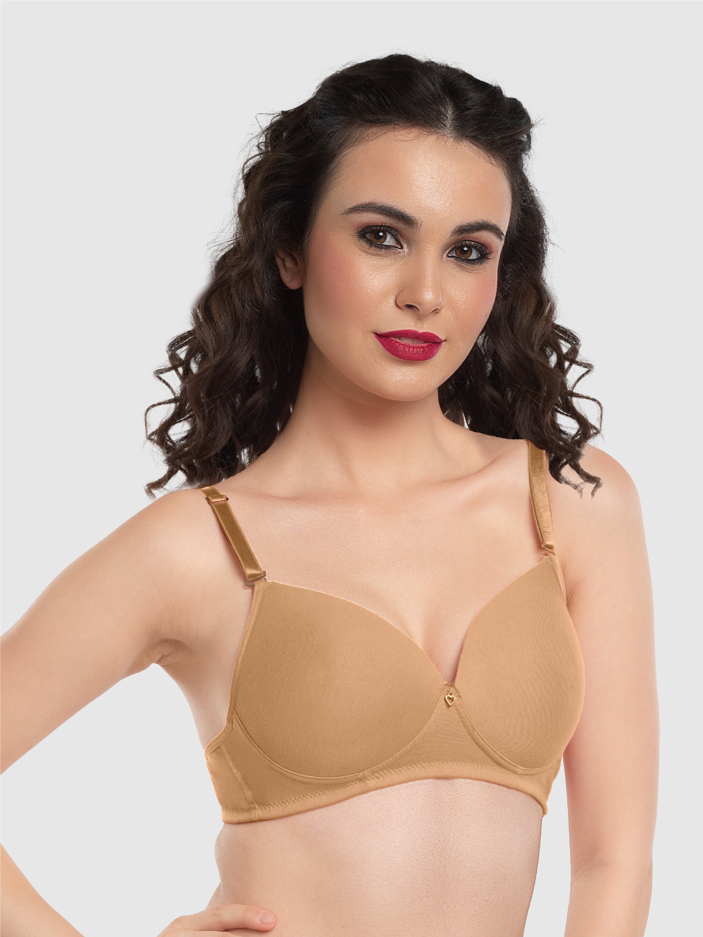 Lovable Skin Padded Non Wired 3/4th Coverage Bra LE-227-Skin