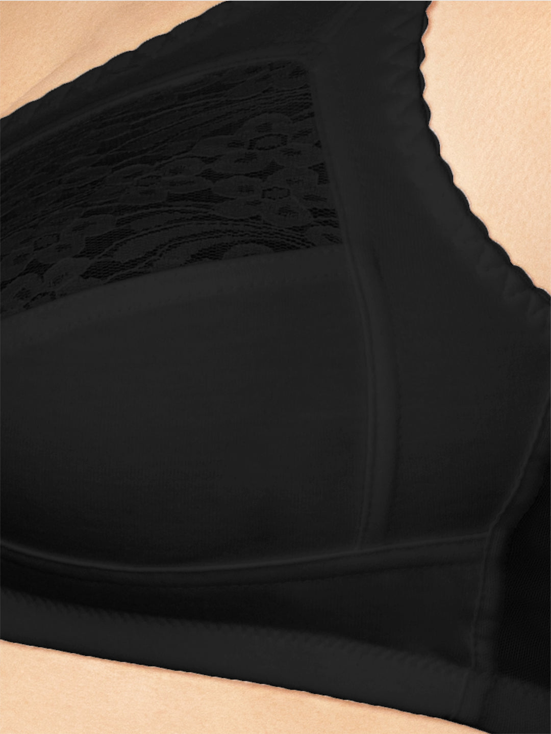 Lovable Wine and Black Non Padded Wirefree Seamed Full Coverage Bra Pack of 2 - PD-6011-Wine/Black