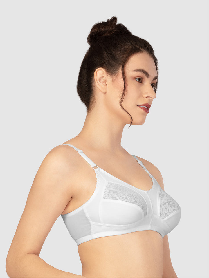 Lovable Wine and White Non Padded Wirefree Seamed Full Coverage Bra Pack of 2 - PD-6011-Wine/White