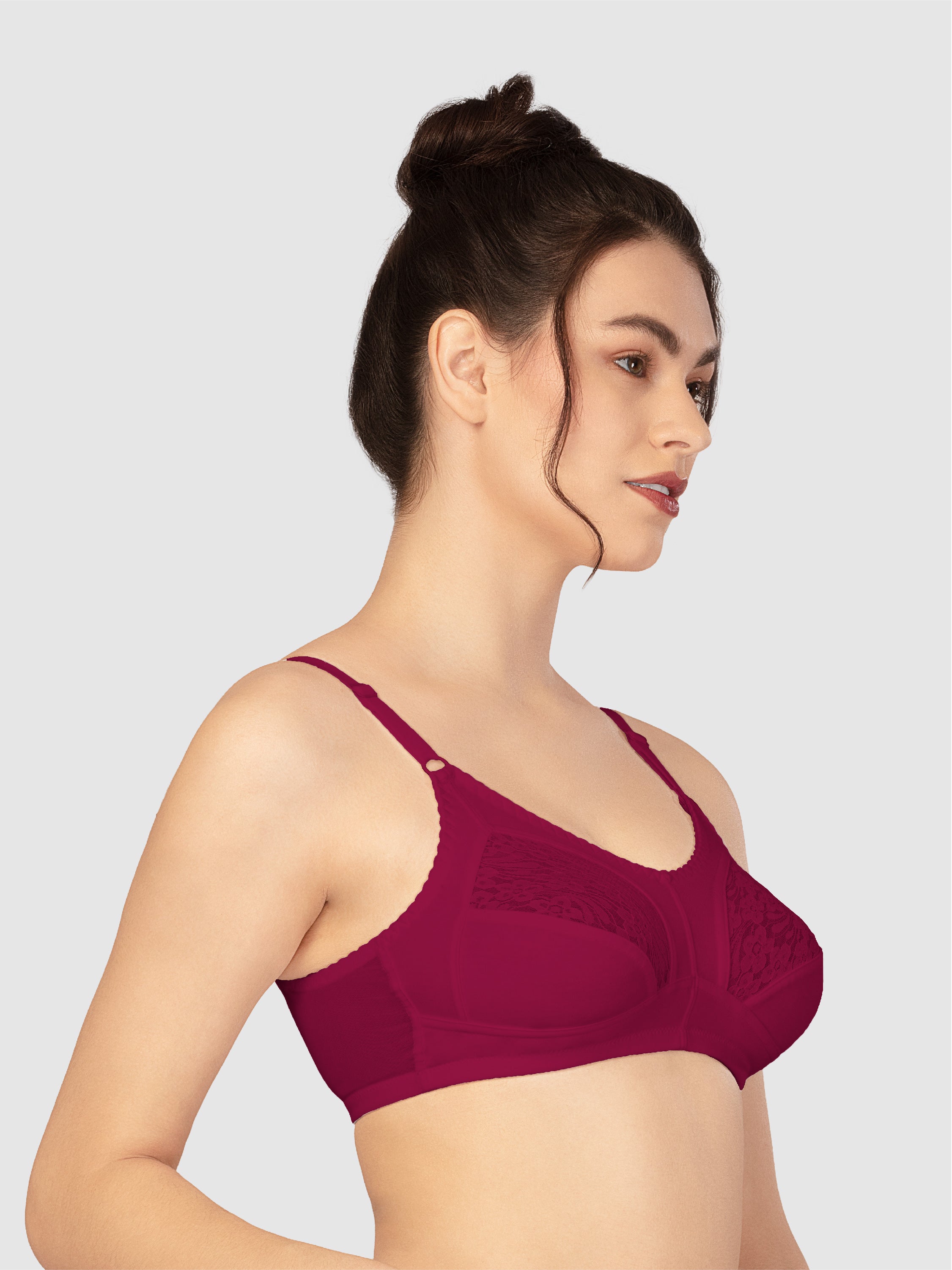 Lovable Wine Non Padded Non Wired Full Coverage Bra PD-6011-Wine