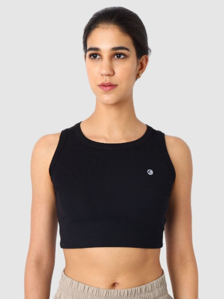 Women Black Solid Tops & T-Shirts - Stunner Tank -06 - BK