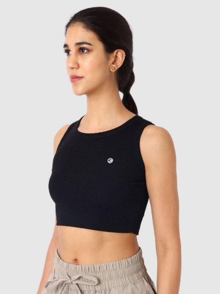 Women Black Solid Tops & T-Shirts - Stunner Tank -06 - BK