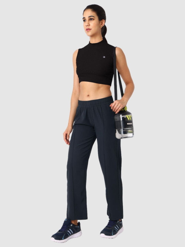 Women Black Solid High neck Tops & T-Shirts - Stunner Tank-05 - BK
