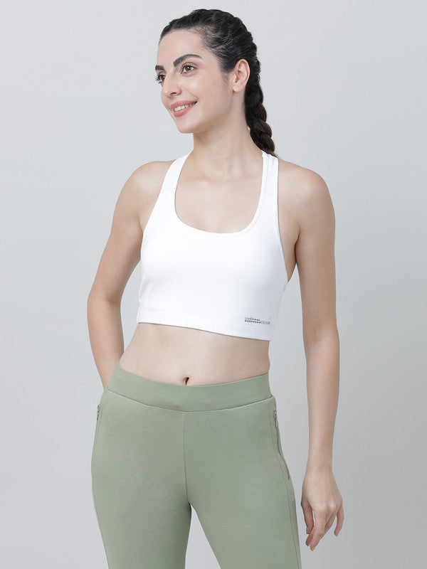 Lovable White Padded Non Wired Full Coverage Sports Bra - Mantra Platina - WH