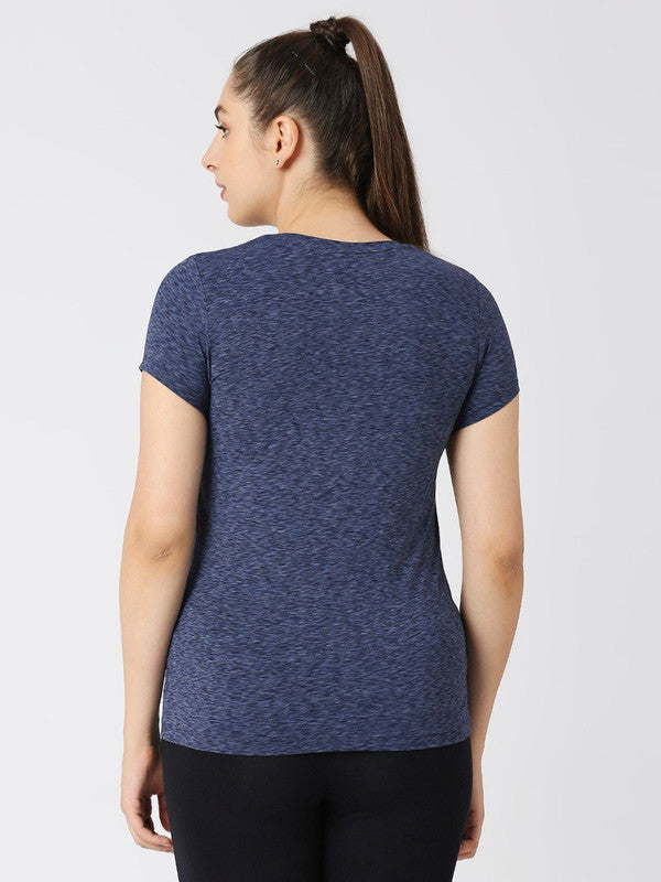 Women Navy Blue Solid Top - 4W-Cruiser Tee-NY