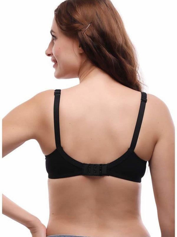Lovable Black Non Padded Non Wired Full Coverage Bra L0596_Black-Lovable India