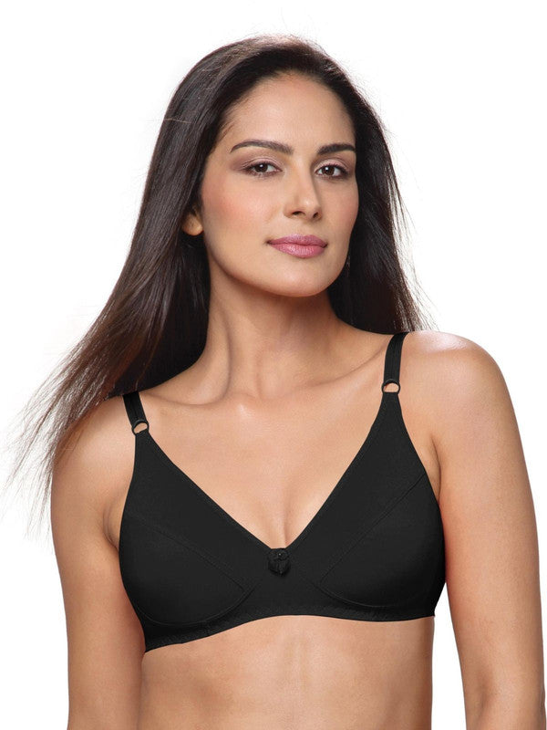Lovable Black Non Padded Non Wired Full Coverage Bra L-1797-BLACK-Lovable India