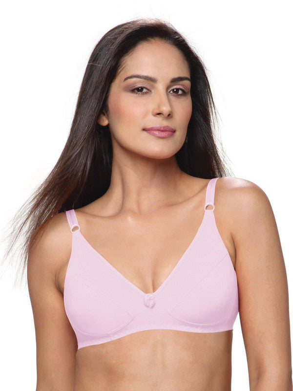 Lovable Baby Pink Non Padded Non Wired Full Coverage Bra L-1797-BABY PINK