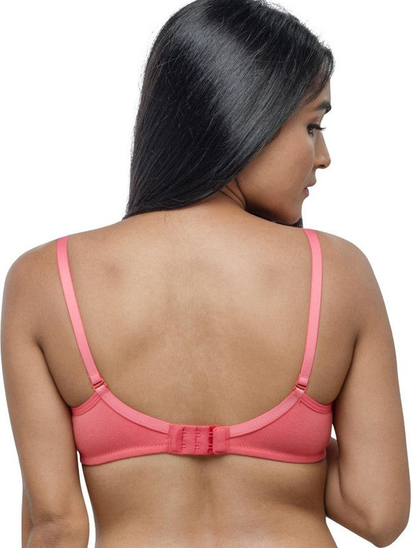 Lovable Coral Pink Padded Non Wired Full Coverage Bra INVISI Seamless_C/Pink