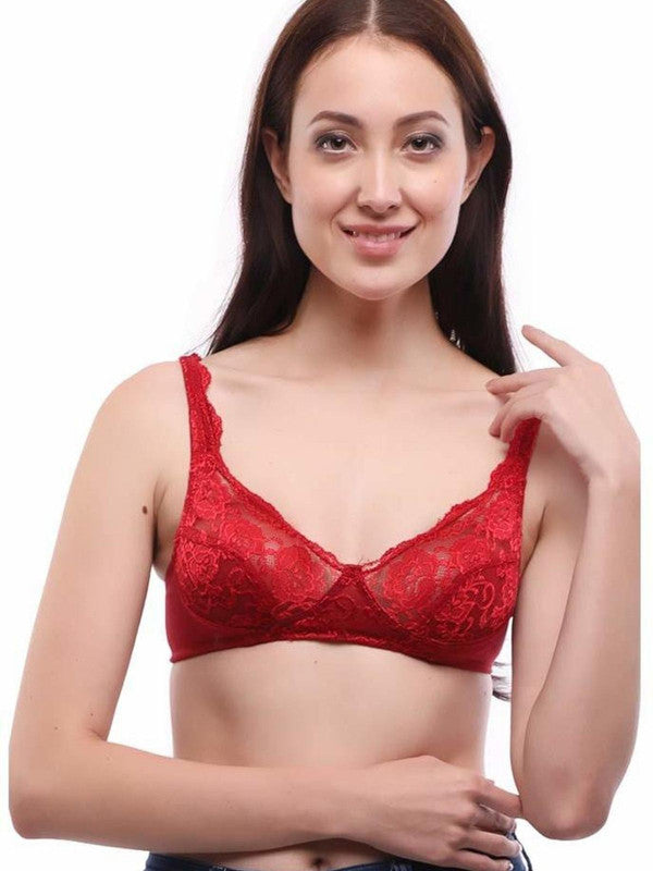 Lovable Maroon Non Padded Non Wired Full Coverage Bra L0596_Maroon-Lovable India