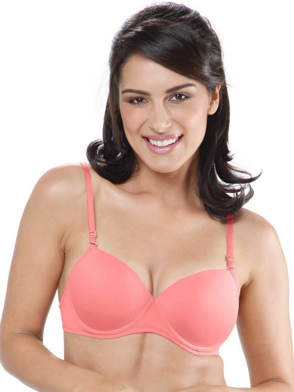 Lovable Pink Padded Wired Demi Coverage Bra - CONFI-43