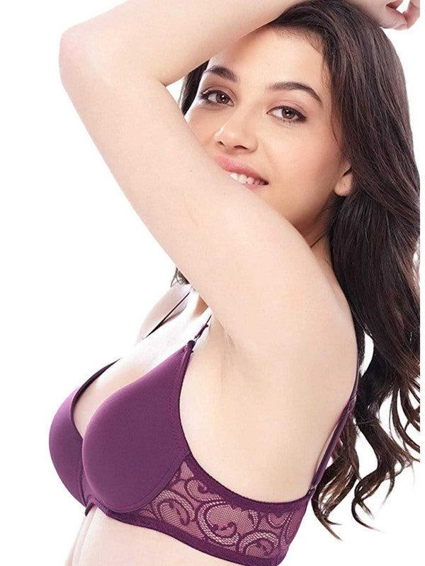 Lovable Maroon Padded Non Wired 3/4th Coverage Bra - CONFI-45