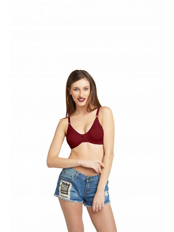 Lovable Maroon Non Padded Non Wired Full Coverage Bra FREEDOM_Maroon-Lovable India