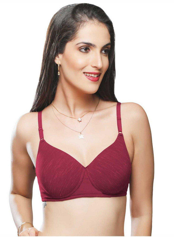 Lovable Brick-Red Padded Non Wired Full Coverage Bra SPICE-28-Brick-Red-Lovable India
