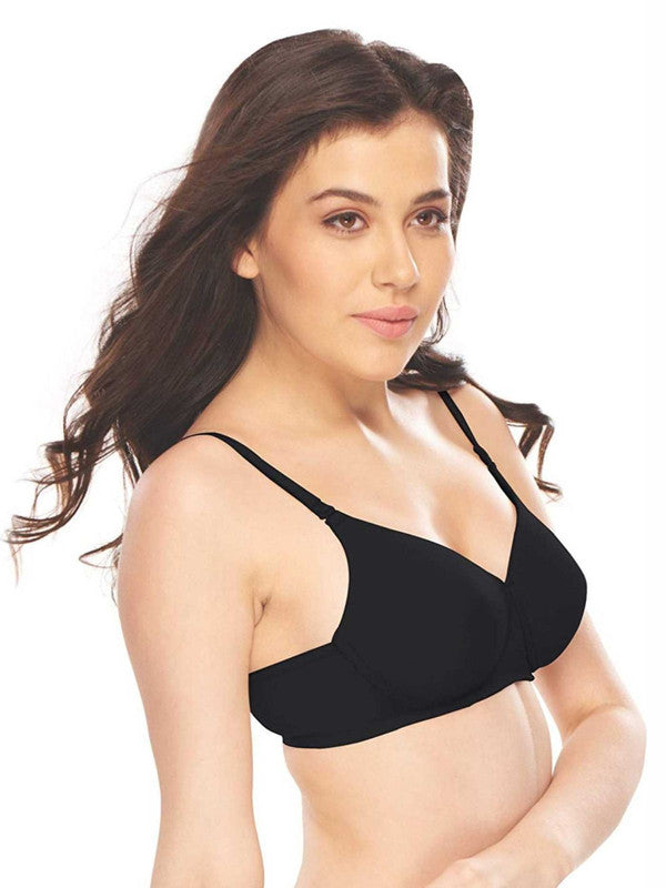 Lovable Black Padded Non Wired Full Coverage Bra - CONFI-47-Lovable India
