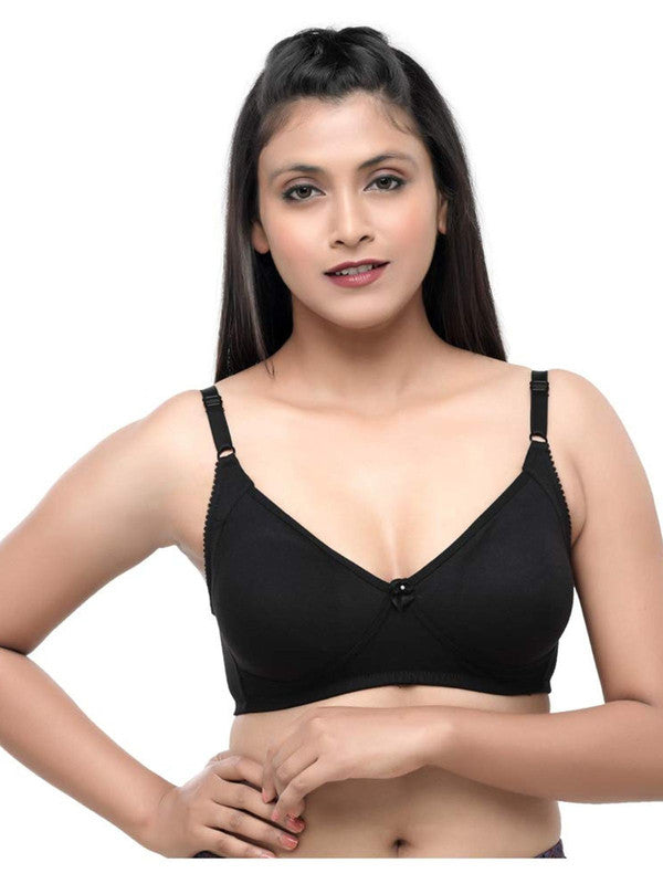 Lovable Black Non Padded Non Wired Full Coverage Bra Contours_BLACK-Lovable India