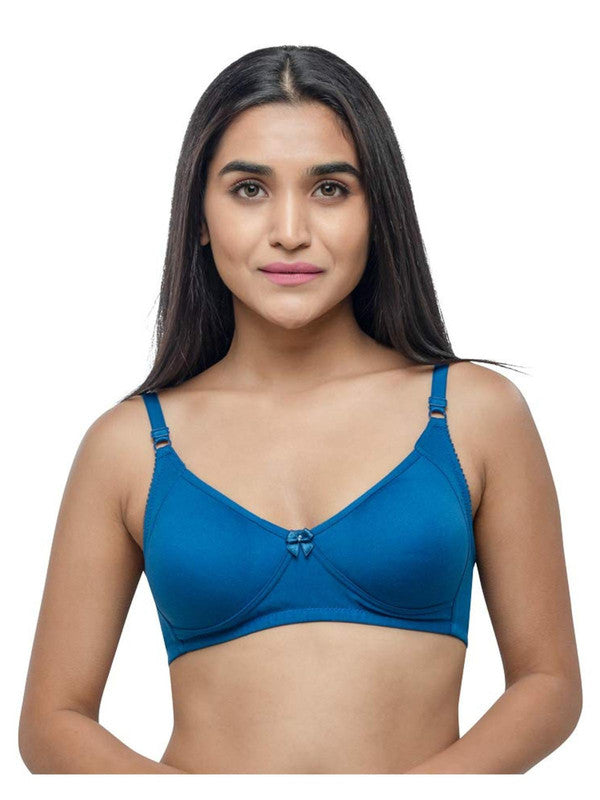 Lovable Ink Blue Non Padded Non Wired Full Coverage Bra Contours_Ink Blue-Lovable India