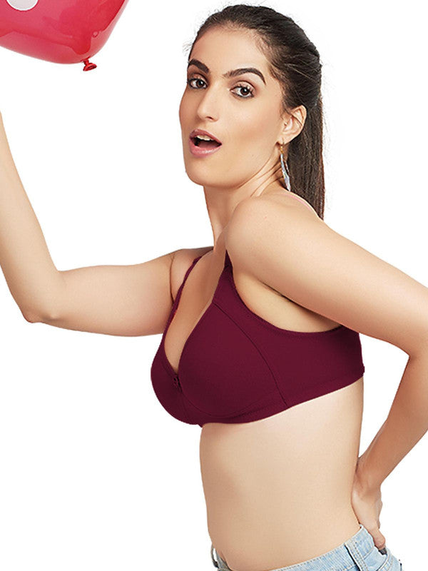 Lovable D Maroon Non Padded Non Wired Full Coverage Bra Contours_D Maroon
