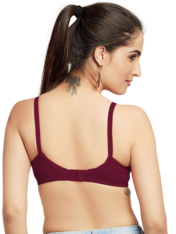 Lovable Dark Maroon Non Padded Non Wired Full Coverage Bra Contours_D Maroon-Lovable India
