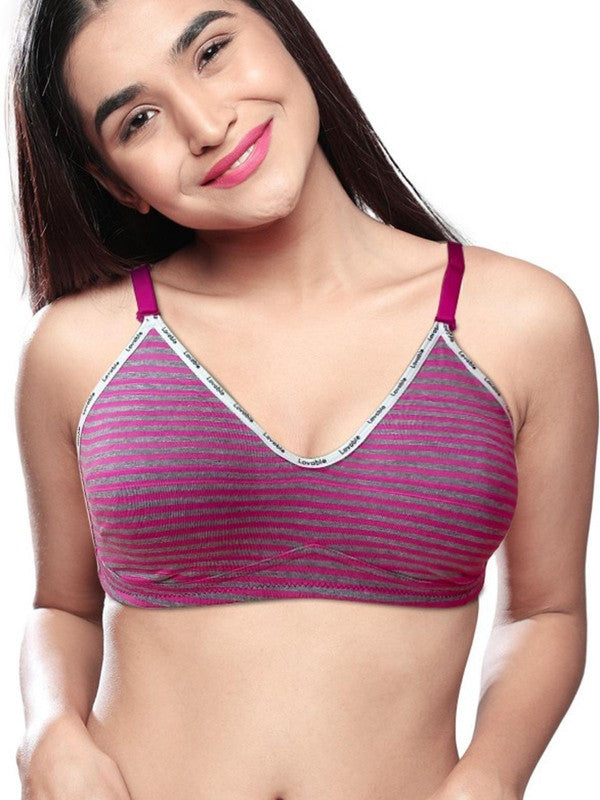 Lovable Pink-Grey Non Padded Non Wired Full Coverage Bra NEXA 6_Pink-Grey
